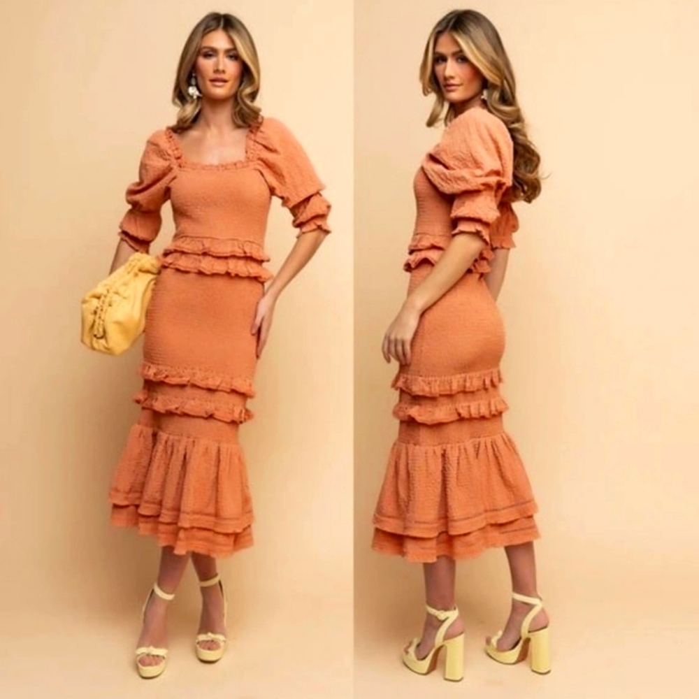 Rachel Parcell ladies dress dusty peach sz L